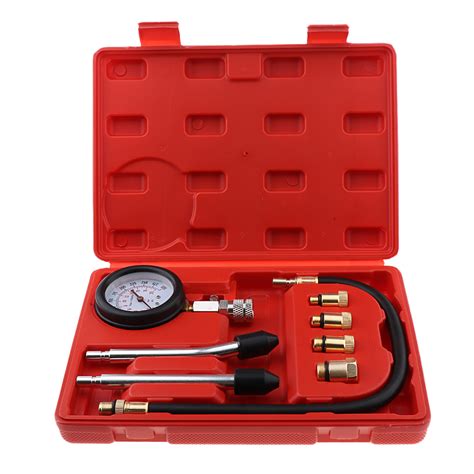 Pitbull 8 Pc Spark Plug Cylinder Compression Tester Test Kit 